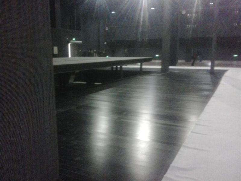 小学松木舞台运动地板施工流程3